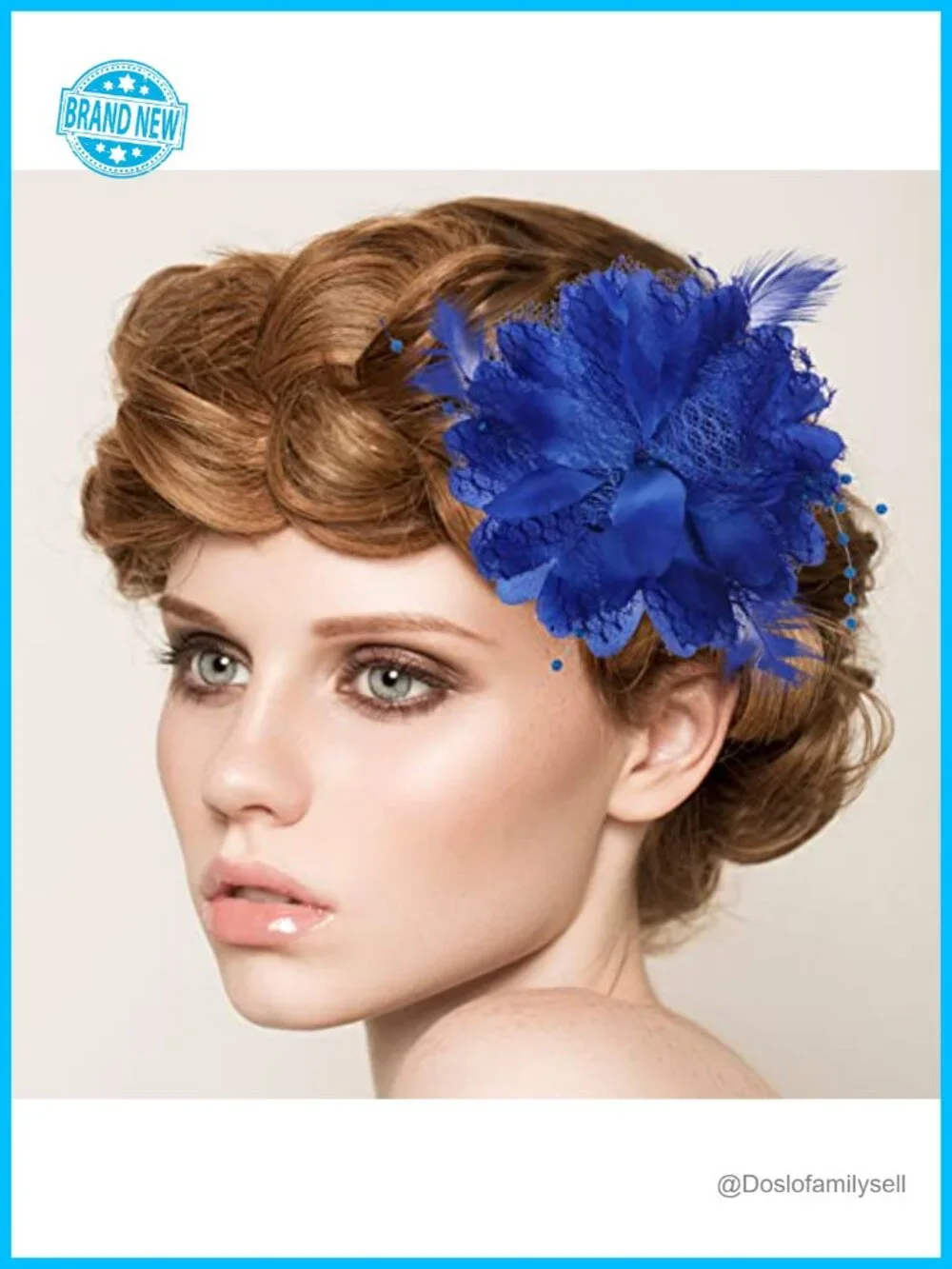 Silk Feather Fascinator Hair Clip with Floral Brooch Pin for Wedding Party